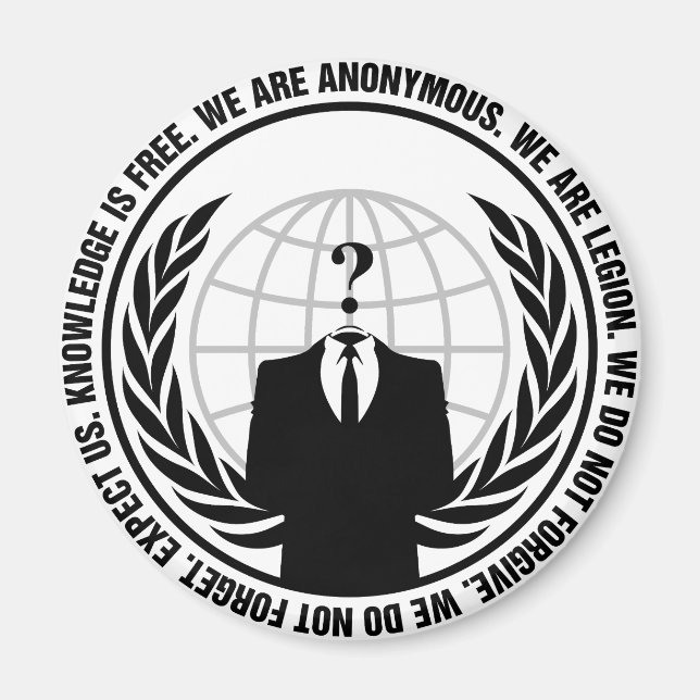 Imán anonymous logo with slogan (Frente)