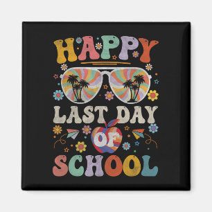 Imán Años 70 Feliz último día de clases Groovy Teachers