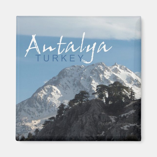Imán Antalya Turkey Mountain Scene Fridge Magnet (Frente)
