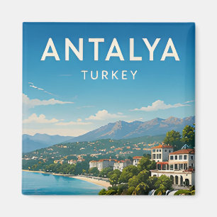 Imán 🌊 Antalya Turquía Costa Mediterránea y Cascada