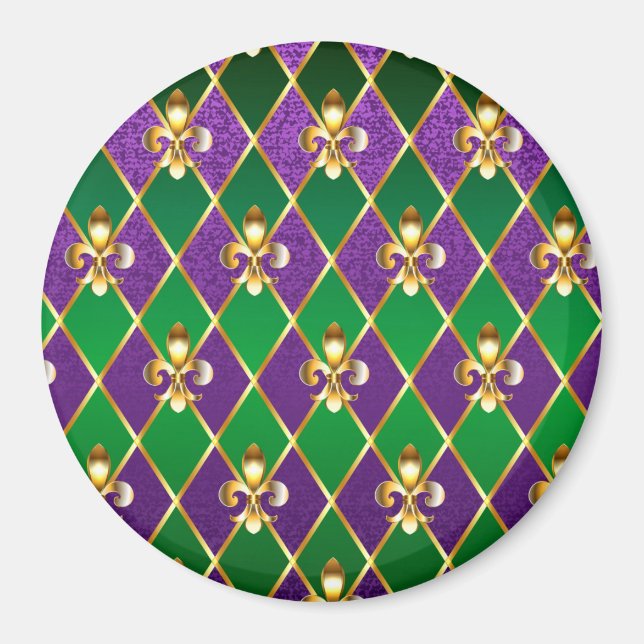 Imán Antecedentes de joyas Mardi Gras (Frente)