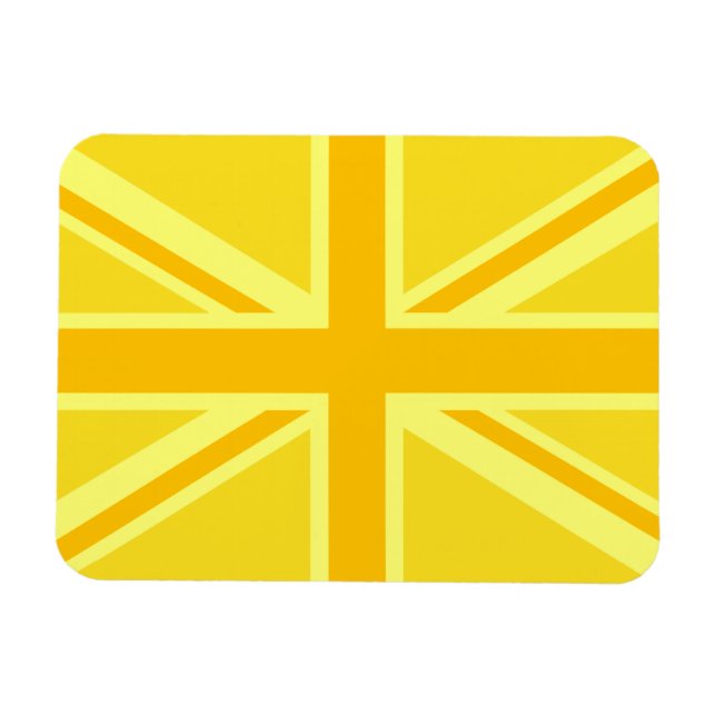 Imán Antecedentes de la bandera británica amarilla (Horizontal)