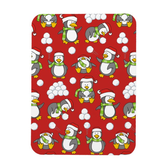 Imán Antecedentes de pingüinos navidades (Vertical)