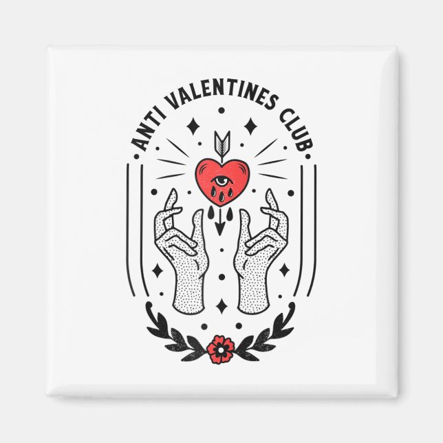 Imán Anti Día de San Valentín Tattoo Raglan Baseball Te (Frente)