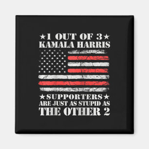Imán Anti Kamala Harris Estúpido Chiste Bandera Estadou