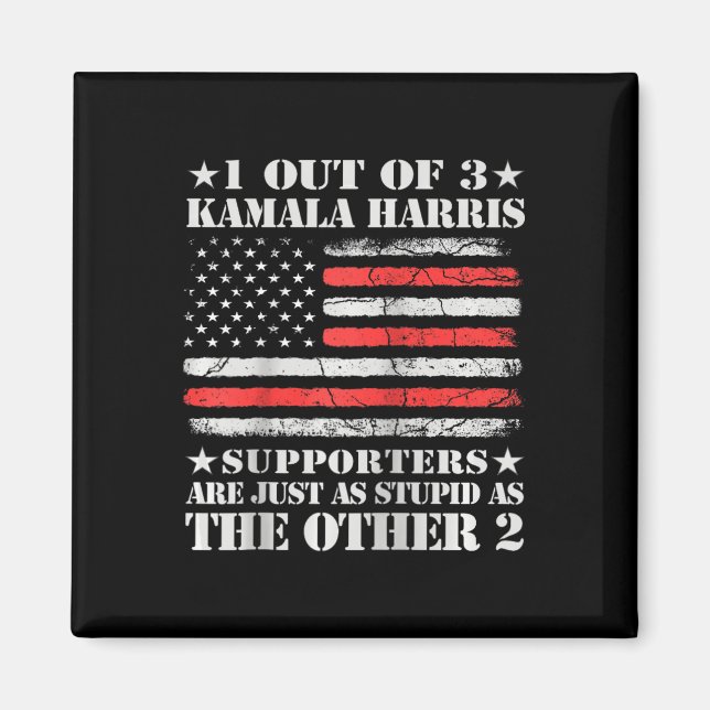 Imán Anti Kamala Harris Estúpido Chiste Bandera Estadou (Frente)