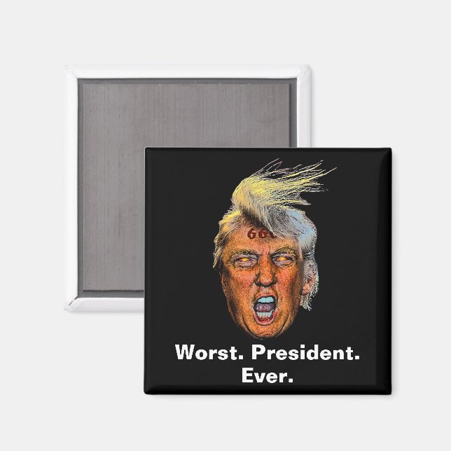Imán Anti Presidente Trump - Peor Presidente de la Hist (Anverso/Reverso)