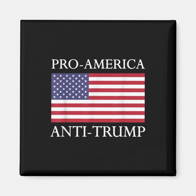 Imán Anti-trump pro-estadounidense - Bandera norteameri (Frente)