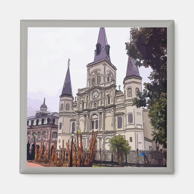 Imán Antigua Catedral en la Plaza JackSon (Frente)