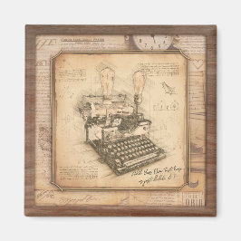 Imán Antigua máquina de escribir. Regalo de autor/escri