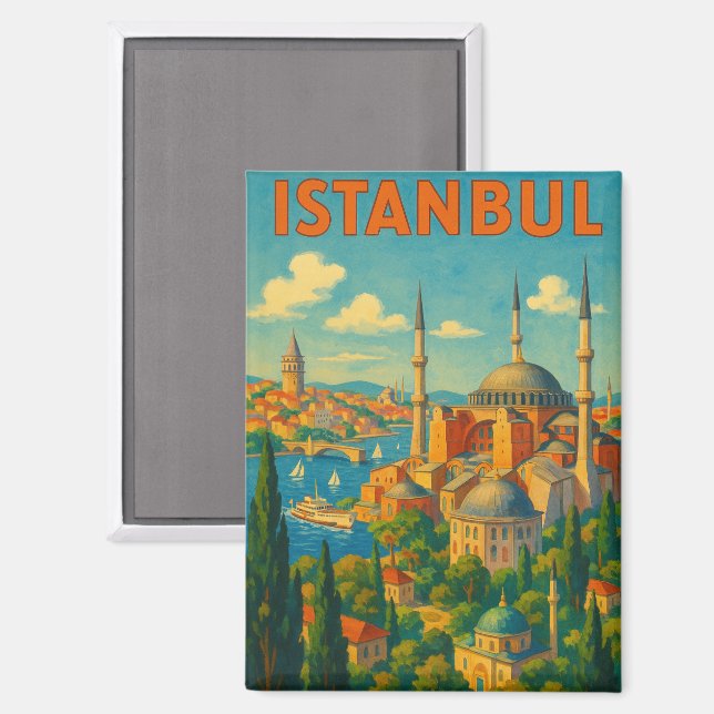 Imán Antigua Retro Estambul Turquía Santa Sofía (Anverso/Reverso)