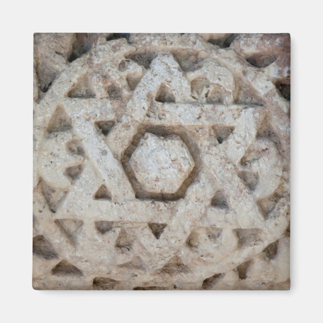 Imán Antigua talla de la estrella de David, Israel (Frente)