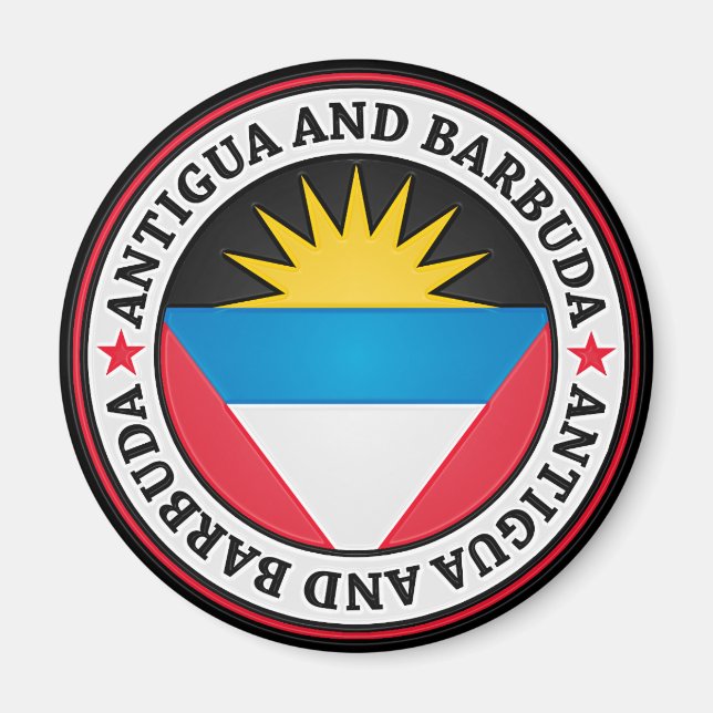 Imán Antigua Y Barbuda Round Emblem (Frente)