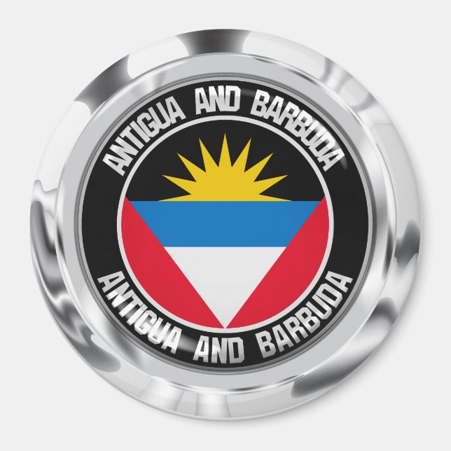 Imán Antigua y Barbuda Round Emblem (Frente)