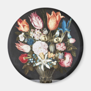 Imán Antiguas Tulipas y Rosas Holandesas de Bosschaert 