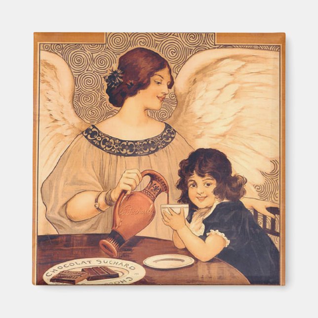 Imán Antigüedad francesa de Chocolate Angel (Frente)