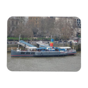 Imán Antiguo barco en el río Támesis Londres 3"x4" Magn