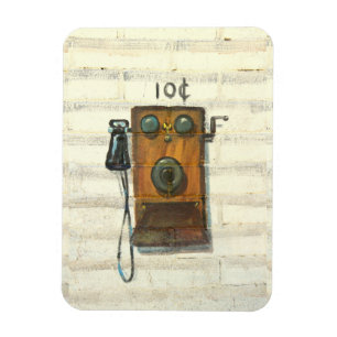 imán antiguo de la foto del teléfono de la pared