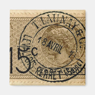 Imán antiguo de la impresión del sello del vinta