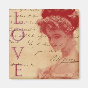 Imán antiguo de la letra de amor