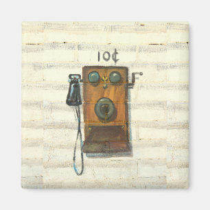 imán antiguo del teléfono de la pared