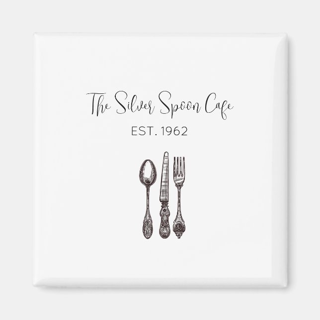 Imán Antiguo Flatware Food Business Artisan Foodie (Frente)