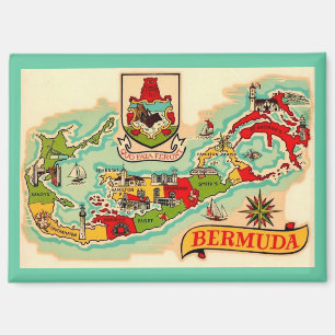 Imán Antiguo mapa clásico de Bermudas