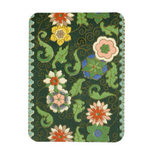 Imán Antiguo patrón chino de cloisonné: jade verde
