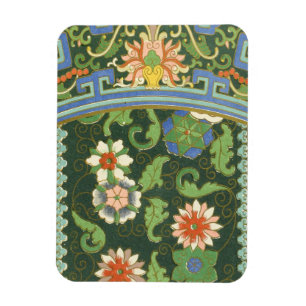 Imán Antiguo patrón chino de cloisonné: jade verde