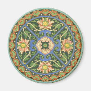 Imán Antiguo patrón chino de cloisonné: jade verde