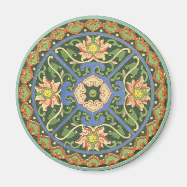 Imán Antiguo patrón chino de cloisonné: jade verde (Frente)