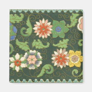 Imán Antiguo patrón chino de cloisonné: jade verde