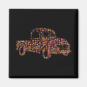 Imán Antiguo patrón de flor de camiones de recogida