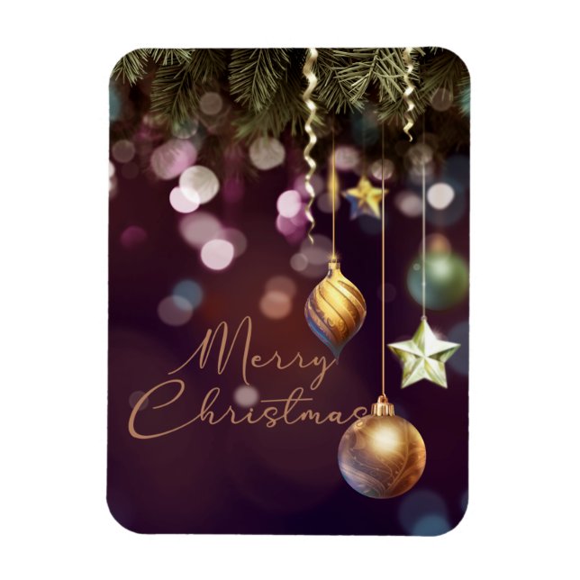 Imán Antiguo Ruby Merry Christmas Photo Magnet (Vertical)