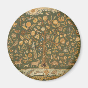Imán Antiguo tapiz inglés de aguja Árbol de la Vida y U