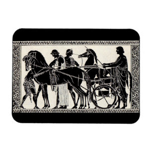 Imán antiguos hombres y caballos romanos