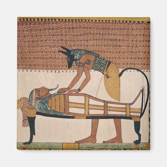 Imán Anubis asiste a la momia de Sennedjem (Frente)