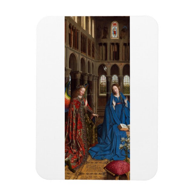 Imán Anunciación de Van Eyck Premium Luz de Catedral (Vertical)