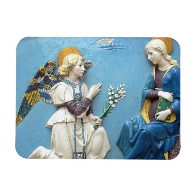 Imán Anunciación Madonna Renaissance Della Robbia Blue (Horizontal)