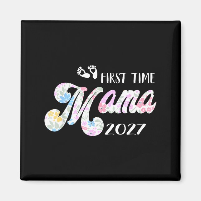 Imán Anuncio de Bebé Ft Time Mama Próxima Madre 2027 (Frente)