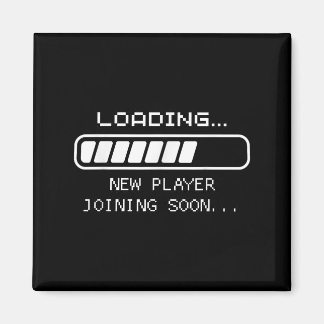 Imán Anuncio de Bebé Jugador, Cargando Nuevo Jugador Un (Frente)