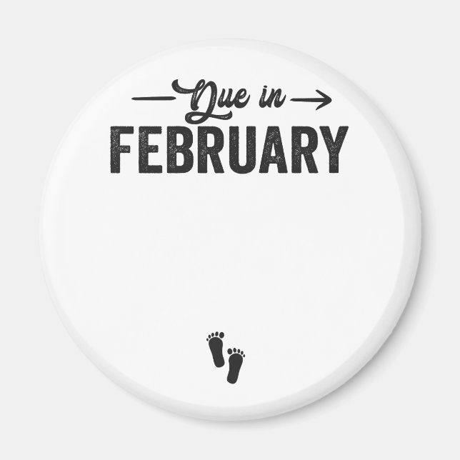 Imán Anuncio de bebé para febrero Regalo de embarazo (Frente)