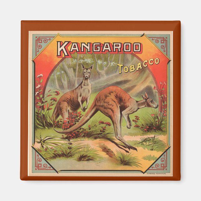 Imán Anuncio de canguro vintage (Frente)