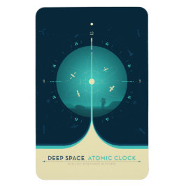 Imán Anuncio de ciencia ficción, reloj atómico azul, es