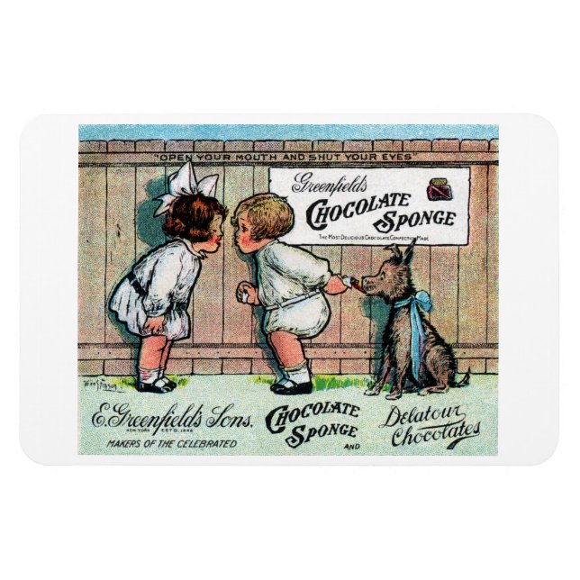 Imán Anuncio de dulce de chocolate de 1905 (Horizontal)