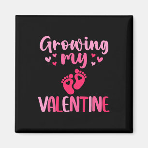 Imán Anuncio de embarazo adorable de mi valentín crecie