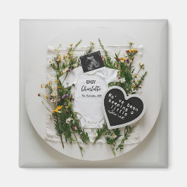 Imán Anuncio de embarazo de flor silvestre regalo de re
