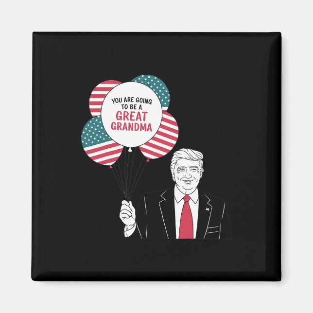 Imán Anuncio de embarazo de la nueva abuela Trump Ameri (Frente)