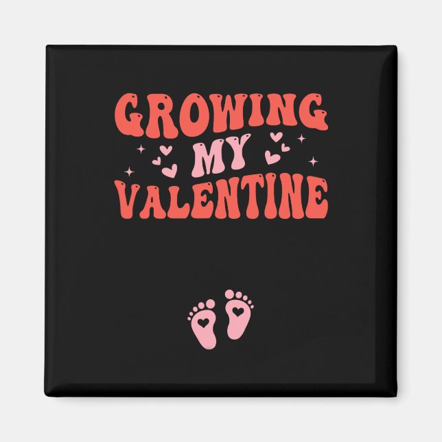 Imán Anuncio de embarazo de mi valentín creciente (Frente)