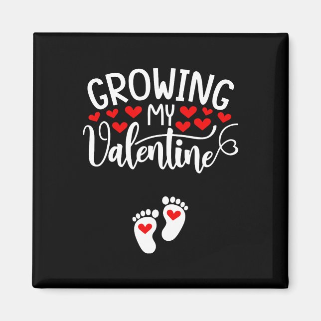 Imán Anuncio de embarazo de mi valentín en crecimiento (Frente)